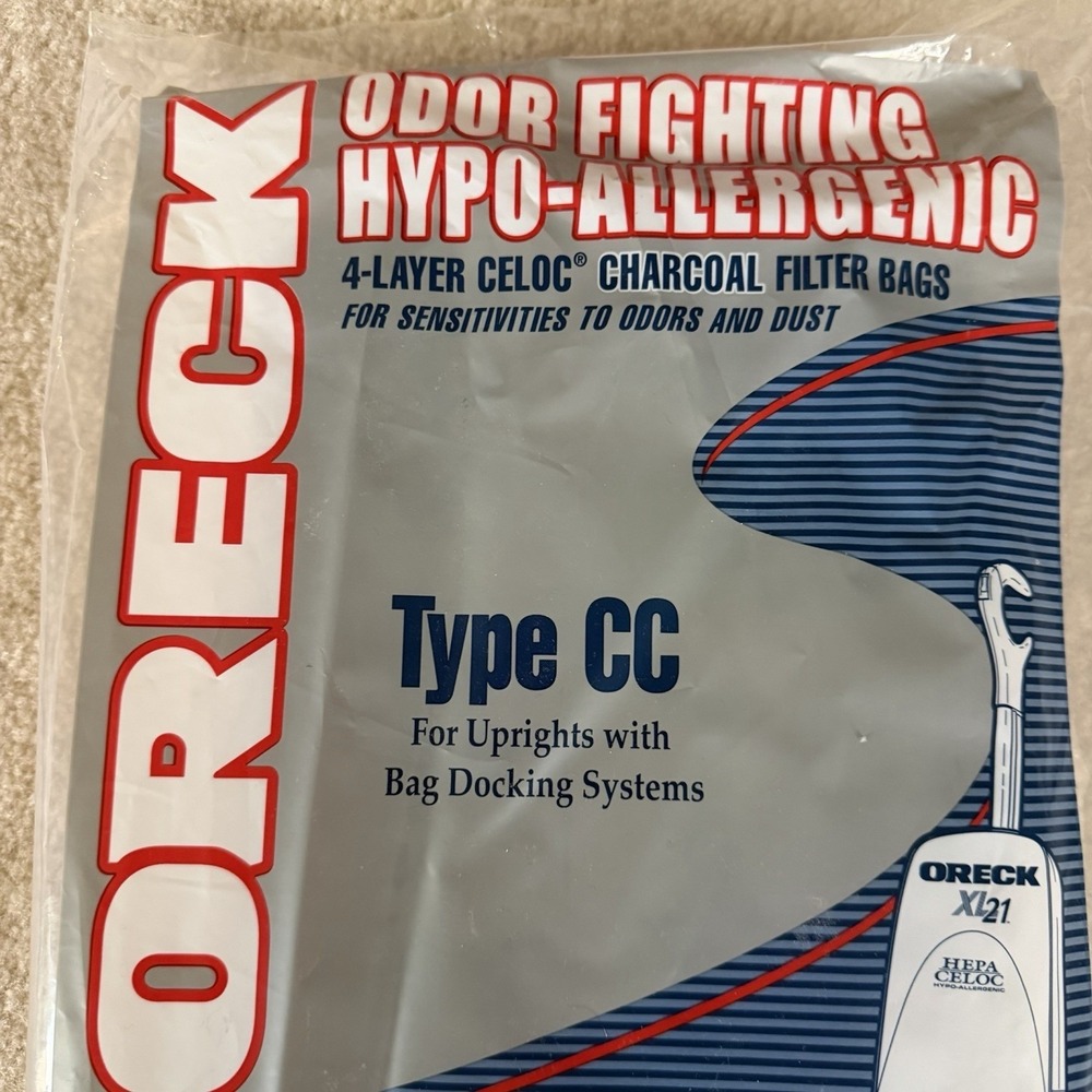 Oreck Odor Fighting Hypo-Allergenic Vacuum Charcoal Filter Bags Type CC - 3 Bags - Picture 4 of 5